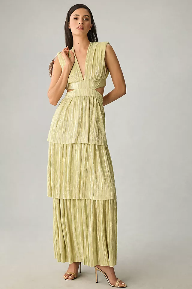 Sabina Musayev Athena Metallic V-Neck Gown 6 Sabina Musayev Athena Metallic V-Neck Gown - Image 4