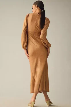 Mac Duggal Draped Puff-Sleeve Trumpet Midi Dress 8 Mac Duggal Draped Puff-Sleeve Trumpet Midi Dress -Fashion Clothing Shop 4130637940028 070 b3