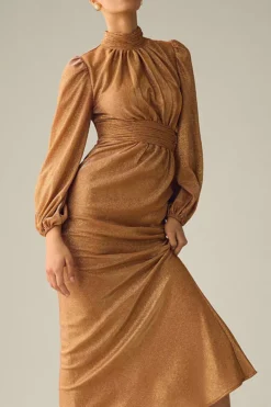 Mac Duggal Draped Puff-Sleeve Trumpet Midi Dress 9 Mac Duggal Draped Puff-Sleeve Trumpet Midi Dress -Fashion Clothing Shop 4130637940028 070 b4