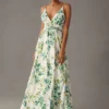 Mac Duggal V-Neck Floral A-Line Gown -Fashion Clothing Shop 4130637940049 038 b