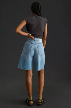 MOTHER High-Rise Wide-Leg Denim Shorts -Fashion Clothing Shop 4139261180055 092 b3