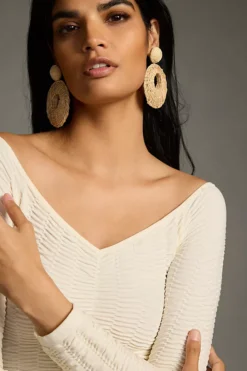 By Anthropologie Seamless Off-the-Shoulder Smocked Long-Sleeve Top -Fashion Clothing Shop 4140341870200 010 b4