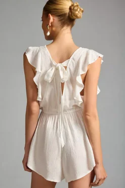 By Anthropologie Ruffle-Sleeve Sleep Romper -Fashion Clothing Shop 4141370060086 011 b2