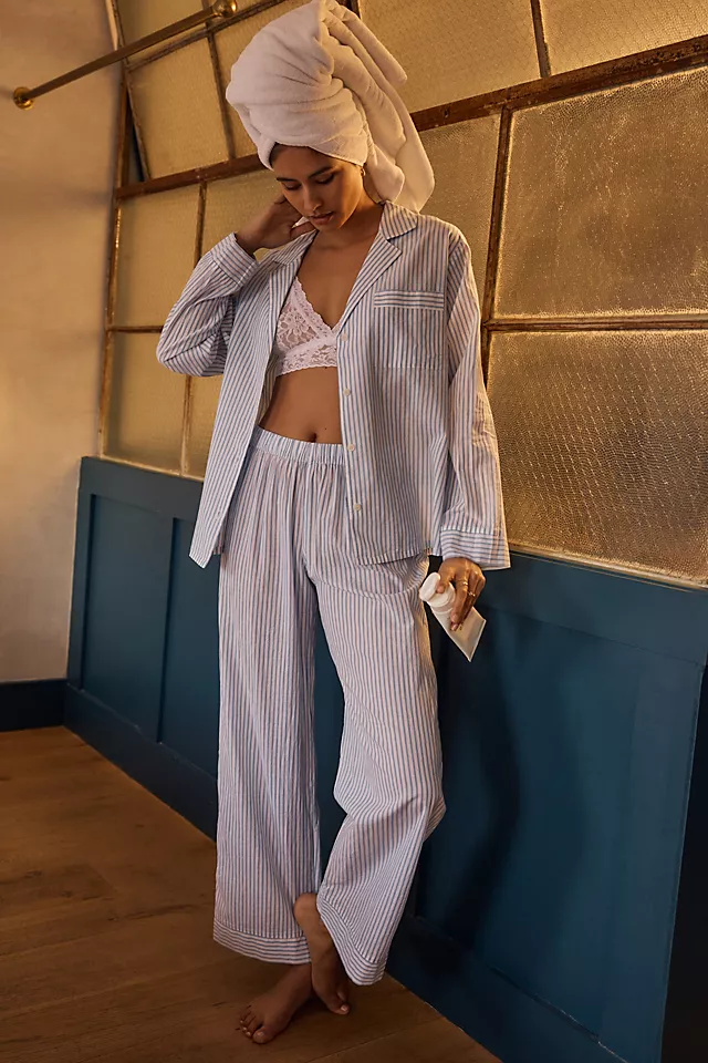 Eberjey Sandwashed Cotton Striped Pajama Set 3 Eberjey Sandwashed Cotton Striped Pajama Set