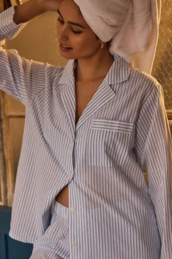 Eberjey Sandwashed Cotton Striped Pajama Set 8 Eberjey Sandwashed Cotton Striped Pajama Set -Fashion Clothing Shop 4141400580248 045 b3