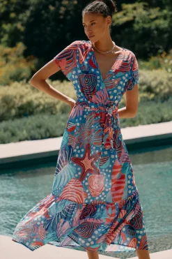 Farm Rio V-Neck Printed Wrap Dress -Fashion Clothing Shop 4142638280092 049 b4