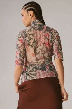 By Anthropologie Printed Mesh Turtleneck -Fashion Clothing Shop 4148265640004 000 c2