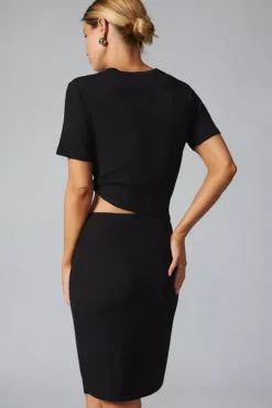 Bordeaux Short-Sleeve Cutout Mini Dress -Fashion Clothing Shop 4149253380030 001 b3