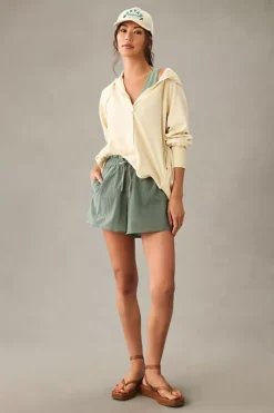 Daily Practice By Anthropologie Hooded V-Neck Pullover -Fashion Clothing Shop 4149683940011 011 b3