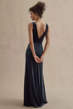 Jenny Yoo Logan Deep-V Velvet Column Gown 12 Jenny Yoo Logan Deep-V Velvet Column Gown -Fashion Clothing Shop 48154264 040 b3