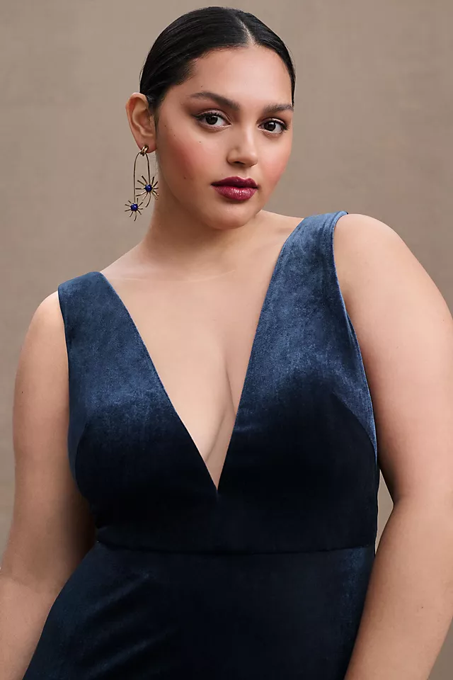 Jenny Yoo Logan Deep-V Velvet Column Gown 6 Jenny Yoo Logan Deep-V Velvet Column Gown - Image 4