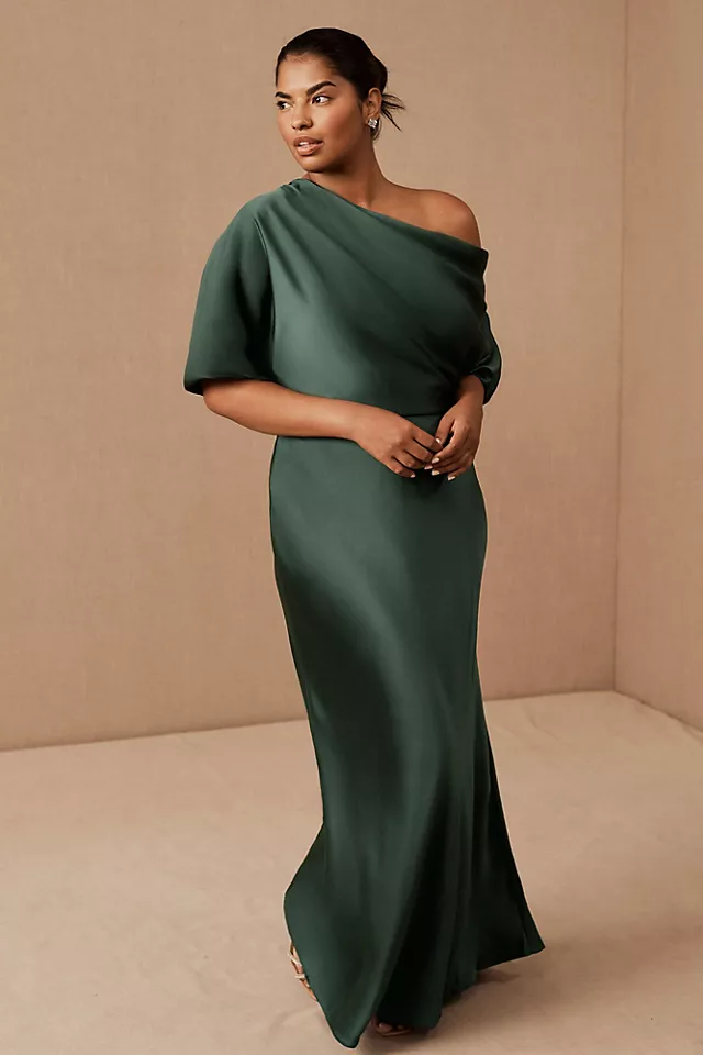 Amsale Pryce Off-Shoulder Satin Column Gown 9 Amsale Pryce Off-Shoulder Satin Column Gown - Image 7