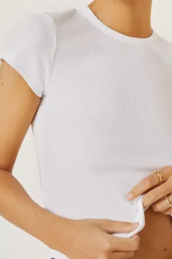 Maeve Ribbed Baby Tee -Fashion Clothing Shop 66796657 010 b2