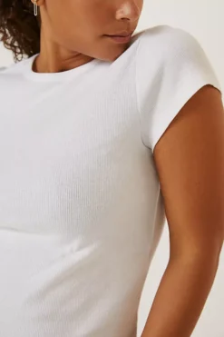 Maeve Ribbed Baby Tee -Fashion Clothing Shop 66796657 010 c2