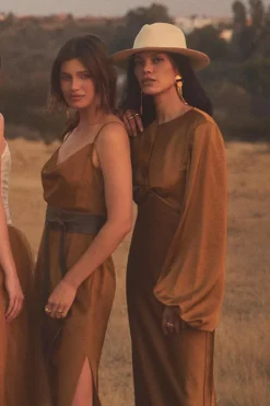 Significant Other Demi Backless Long-Sleeve Column Gown