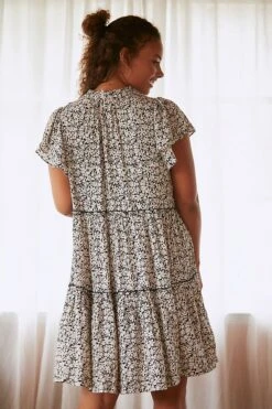 By Anthropologie Ruffle Sleeve Dress -Fashion Clothing Shop 78266145 009 c4