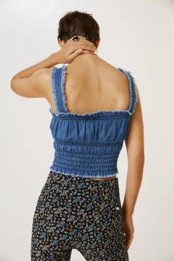 Pilcro Ruched Denim Tank -Fashion Clothing Shop 79014437 093 m2