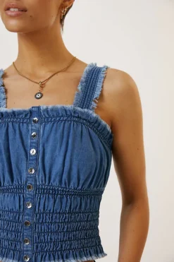 Pilcro Ruched Denim Tank -Fashion Clothing Shop 79014437 093 m3