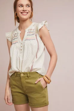 Fashion Clothing Shop 24 Anthropologie Mid-Rise Chino Shorts