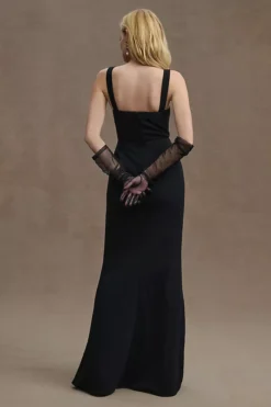 BHLDN Ashlynn Square-Neck Stretch Crepe Side-Slit Gown -Fashion Clothing Shop 80665094 001 b3