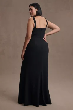 BHLDN Ashlynn Square-Neck Stretch Crepe Side-Slit Gown -Fashion Clothing Shop 80665094 001 c3
