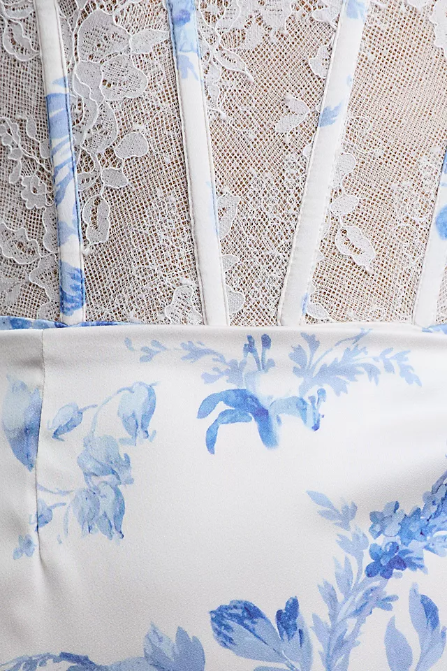 V. Chapman January Wrap-Skirt Lace-Corset Front-Slit Column Gown 7 V. Chapman January Wrap-Skirt Lace-Corset Front-Slit Column Gown - Image 5