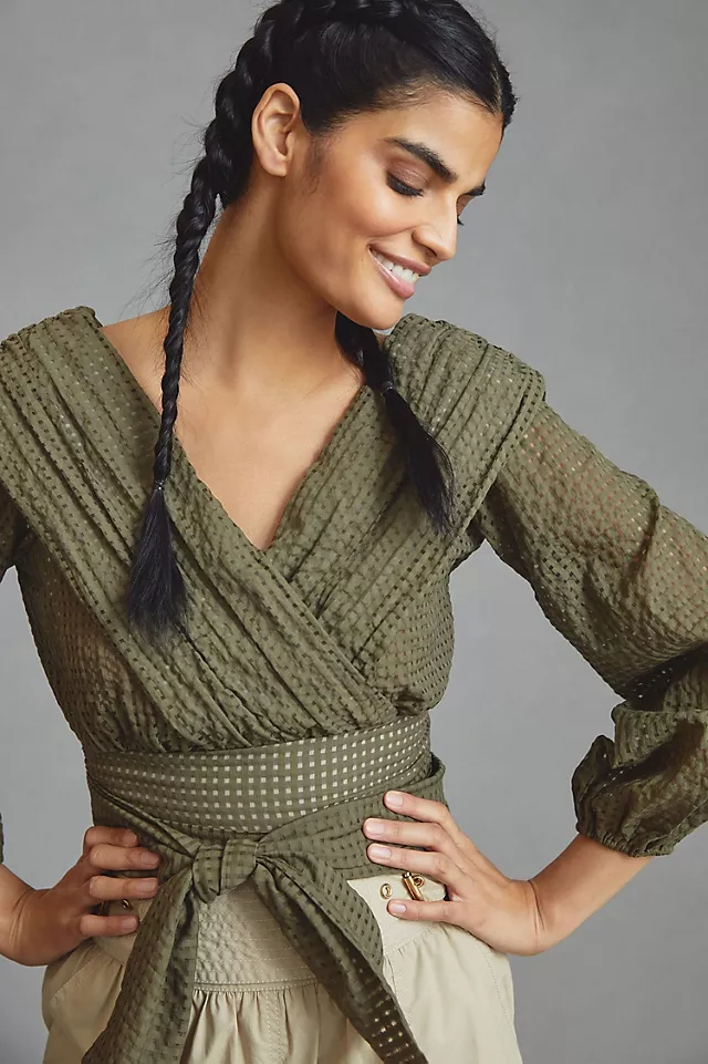 Anthropologie Maeve Cropped Wrap Top 3 Anthropologie Maeve Cropped Wrap Top