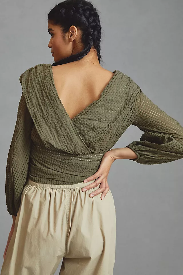 Anthropologie Maeve Cropped Wrap Top 4 Anthropologie Maeve Cropped Wrap Top - Image 2