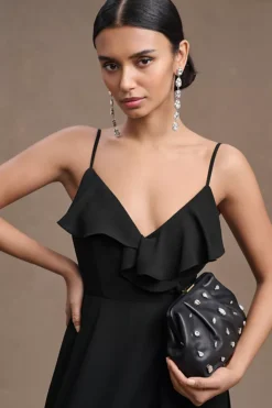 BHLDN Hailee Ruffle-Neck Wrap Georgette Gown -Fashion Clothing Shop 81873812 001 b