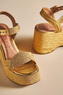 Vicenza Raffia Platform Heels -Fashion Clothing Shop 81951006 070 b3