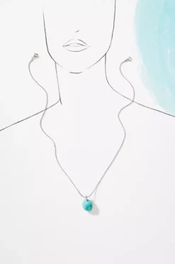 Turquoise Stone Necklace -Fashion Clothing Shop 82020033 007 b3
