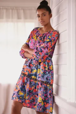 By Anthropologie Tiered Puff-Sleeve Dress