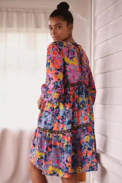 By Anthropologie Tiered Puff-Sleeve Dress -Fashion Clothing Shop 82282351 049 b4