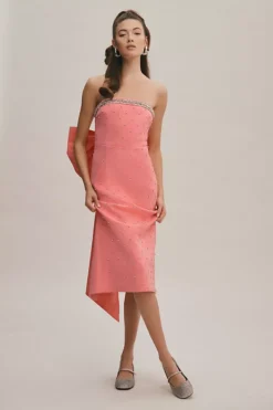 Rebecca Vallance Brittany Bow Embellished Midi Dress -Fashion Clothing Shop 82631417 066 b3