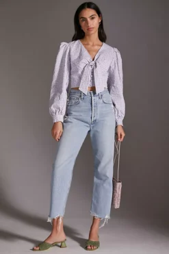 Anthropologie Maeve Cropped Gingham Blouse 10 Anthropologie Maeve Cropped Gingham Blouse -Fashion Clothing Shop 82866484 050 m4