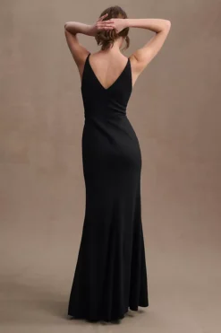 BHLDN Tatum V-Neck Stretch Crepe Gown -Fashion Clothing Shop 82976747 001 b3