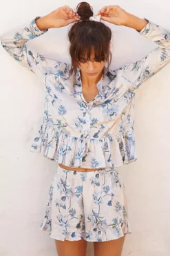 Livenza Petra Blue Pajama Short Set -Fashion Clothing Shop 83517391 040 b2