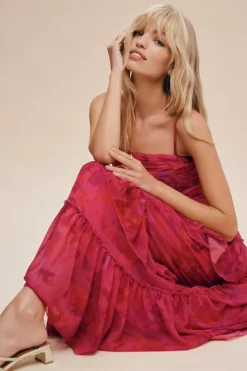 BHLDN Thalia Printed Ruched Square-Neck Ruffle Chiffon Gown 16 BHLDN Thalia Printed Ruched Square-Neck Ruffle Chiffon Gown -Fashion Clothing Shop 83940064 266 b