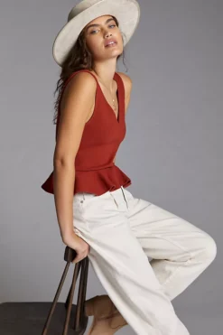 Anthropologie V-Neck Peplum Tank