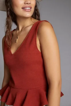 Anthropologie V-Neck Peplum Tank 9 Anthropologie V-Neck Peplum Tank -Fashion Clothing Shop 84047331 060 m3