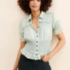 Pilcro Femme Smocked Buttondown