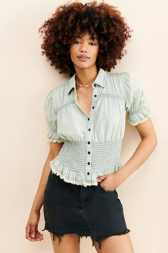 Pilcro Femme Smocked Buttondown 3 Pilcro Femme Smocked Buttondown