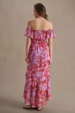 Sachin & Babi Riley Ruffled Off-Shoulder Chiffon Gown -Fashion Clothing Shop 84175546 064 b3