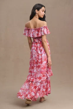Sachin & Babi Riley Ruffled Off-Shoulder Chiffon Gown -Fashion Clothing Shop 84175546 064 b6