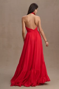 Mac Duggal Tiered Asymmetrical Halter A-Line Gown -Fashion Clothing Shop 84211804 060 b5