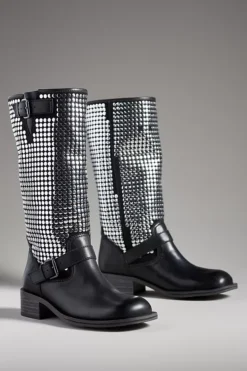 Vicenza Studded Moto Boots -Fashion Clothing Shop 84705656 001 b2